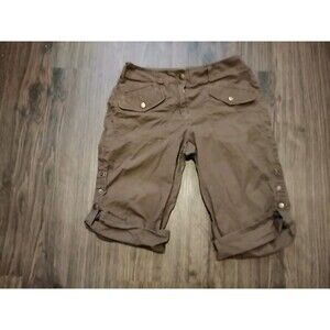 Talbots Capri Pants Womens Size 6 Brown Cotton Blend Adjustable Stretch